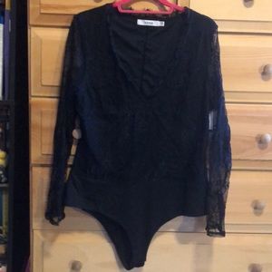 NWT black lace bodysuit